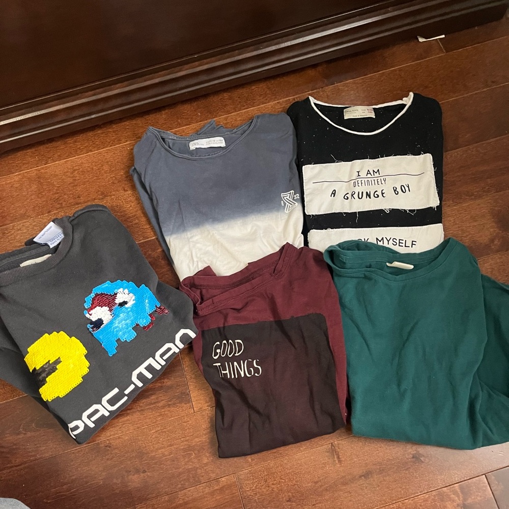 Zara Kids Long Sleeve Tees Casual Collection